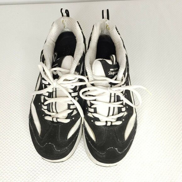 Sketchers Shape Ups 8.5 Black White Leather 8.5 - Picture 3 of 8
